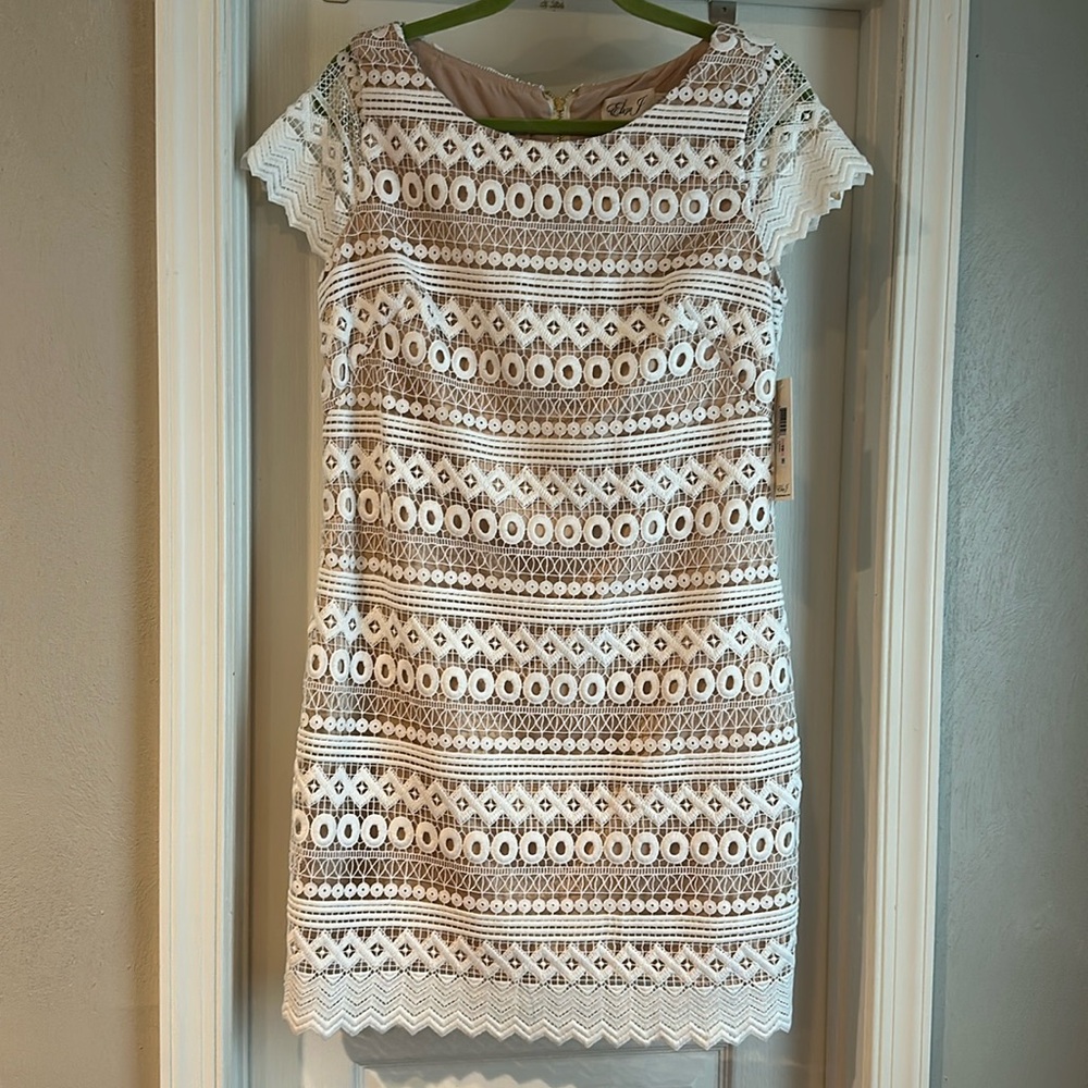 White lace dress Eliza J New with tags